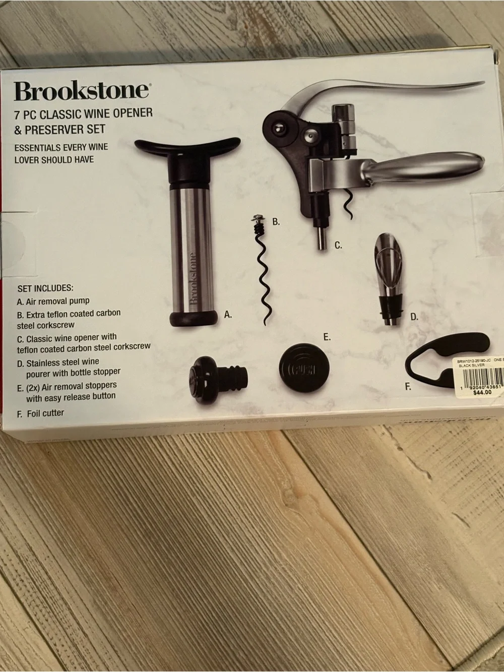 Brookstone Black and Silver Wine Opener Set